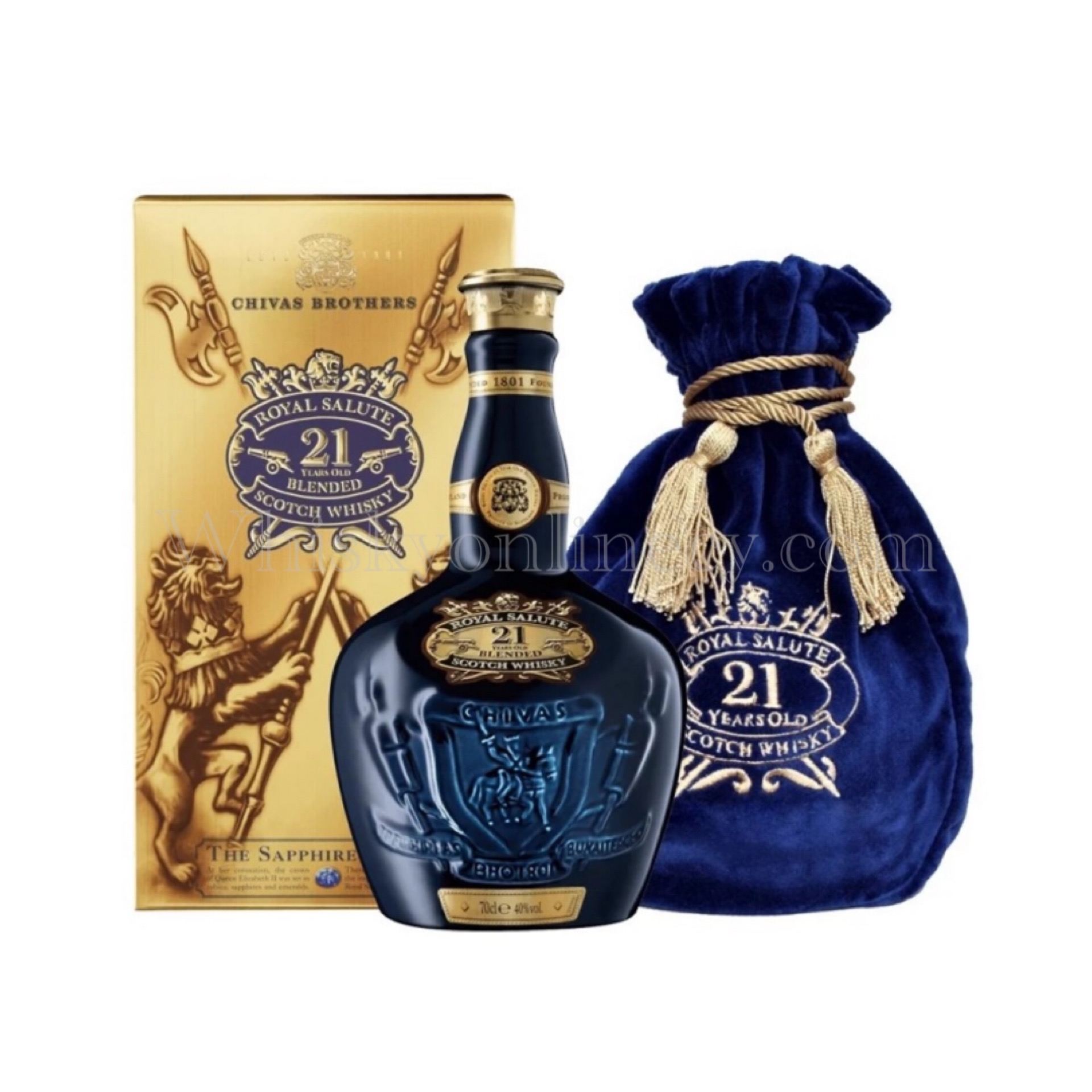 Chivas 21 years Of. Sapphire Flagon Royal Salute (sans prix de réserve)