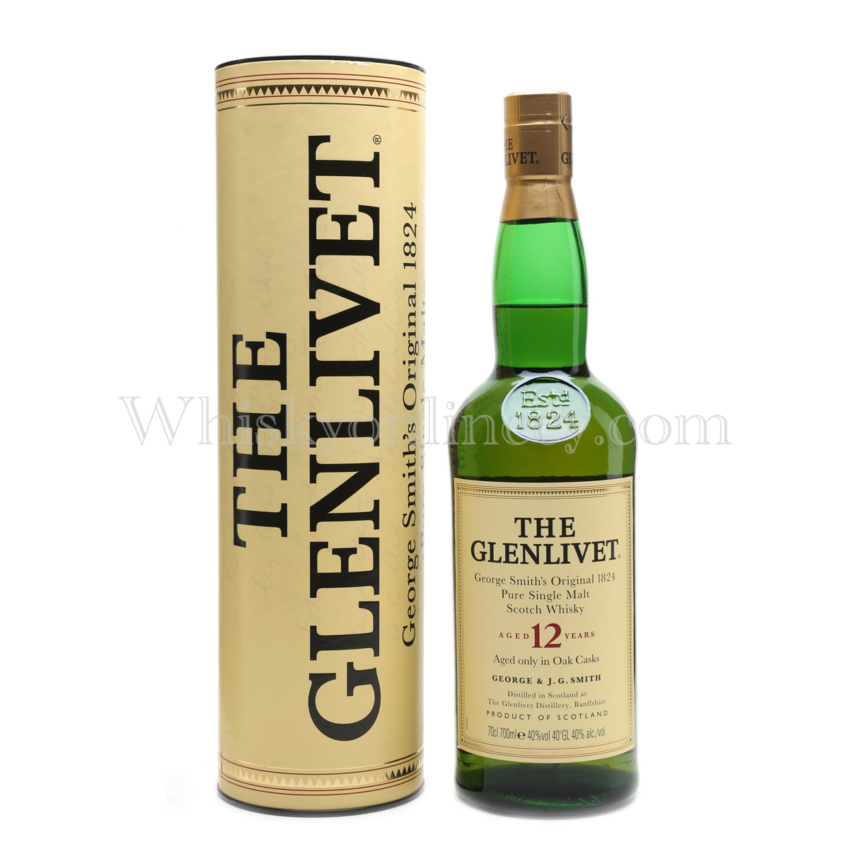 Whisky Online Cyprus - Glenlivet 12 Year Old In Tube 1990s Whisky Online Cyprus - Glenlivet 12 Year Old In Tube 1990s