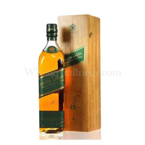 Johnnie Walker Green Label 15 years old 1990's Rare Wooden Box Collectables (75cl, 43%)