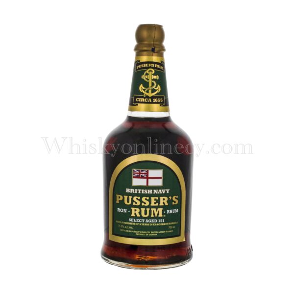 Pusser's Rum High Strength 151 Proof 70cl, 75.5%