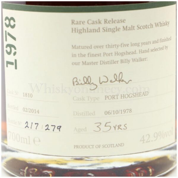 Glenglassaugh 35 Year Old 1978