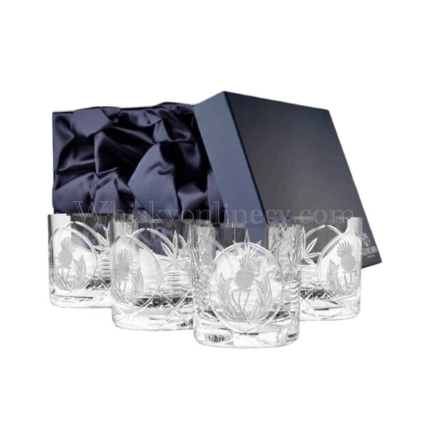 Glencairn Bothwell Thistle Whisky Crystal Tumbler Gift Set of 4 Glencairn Bothwell Thistle Whisky Crystal Tumbler Gift Set of 4