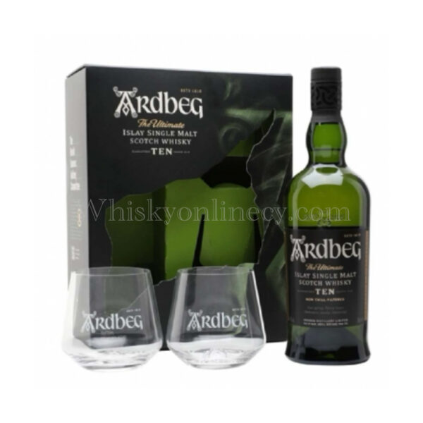 Ardbeg 10 Year Old Gift Set with 2x Glasses (70cl, 46%)