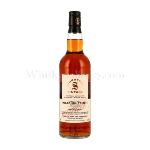 Miltonduff 14 Year Old 2011 100 Proof Edition #54 Signatory Vintage (70cl, 57.1%) Miltonduff 14 Year Old 2011 100 Proof Edition #54 Signatory Vintage (70cl, 57.1%)